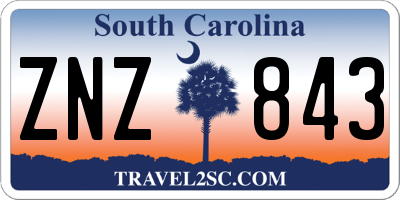 SC license plate ZNZ843