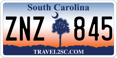 SC license plate ZNZ845