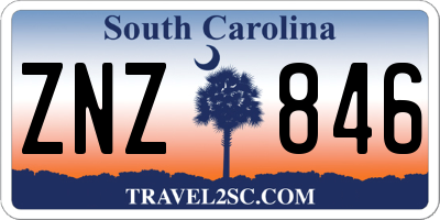SC license plate ZNZ846