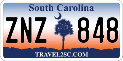 SC license plate ZNZ848