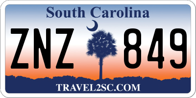 SC license plate ZNZ849