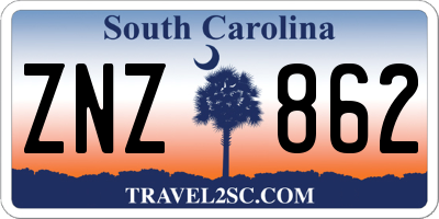 SC license plate ZNZ862