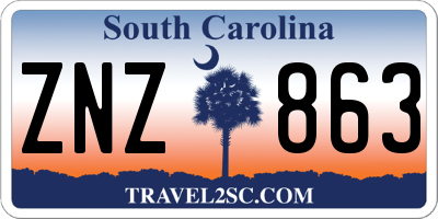 SC license plate ZNZ863