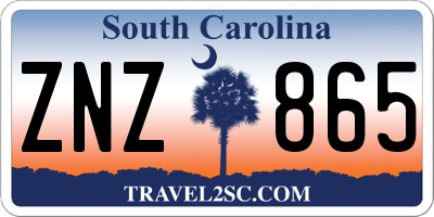 SC license plate ZNZ865