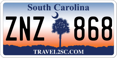 SC license plate ZNZ868