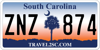 SC license plate ZNZ874
