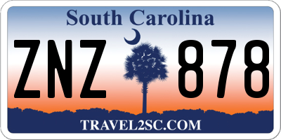 SC license plate ZNZ878