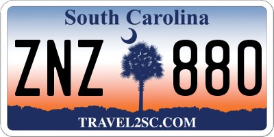 SC license plate ZNZ880