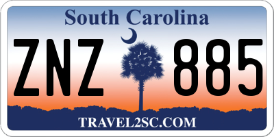 SC license plate ZNZ885