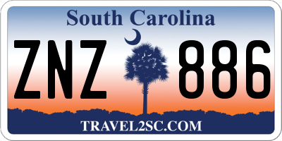SC license plate ZNZ886