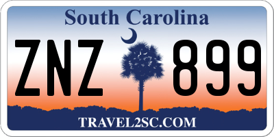 SC license plate ZNZ899