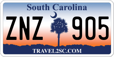 SC license plate ZNZ905