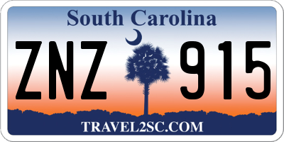 SC license plate ZNZ915