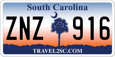 SC license plate ZNZ916