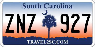 SC license plate ZNZ927
