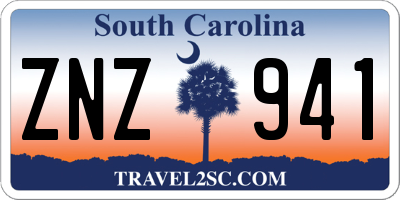 SC license plate ZNZ941
