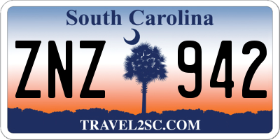 SC license plate ZNZ942