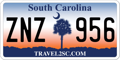 SC license plate ZNZ956