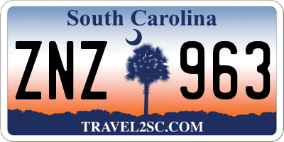 SC license plate ZNZ963