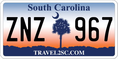 SC license plate ZNZ967