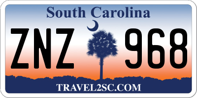 SC license plate ZNZ968