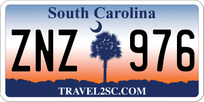 SC license plate ZNZ976