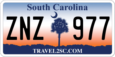 SC license plate ZNZ977
