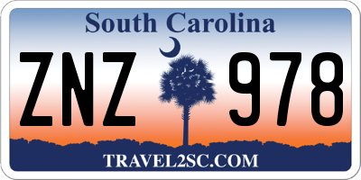 SC license plate ZNZ978