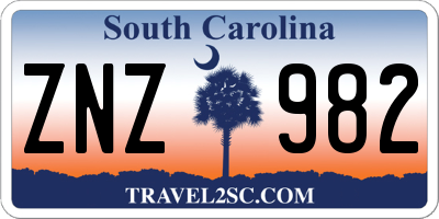 SC license plate ZNZ982