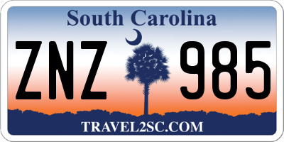 SC license plate ZNZ985