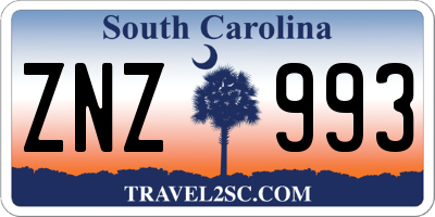 SC license plate ZNZ993