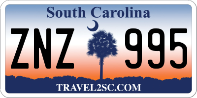 SC license plate ZNZ995