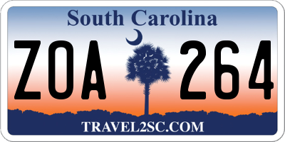 SC license plate ZOA264