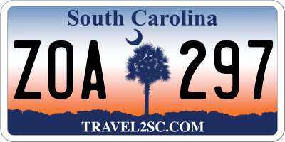 SC license plate ZOA297