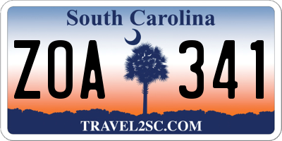 SC license plate ZOA341