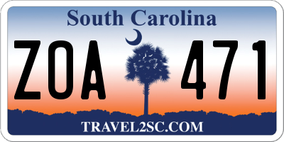 SC license plate ZOA471
