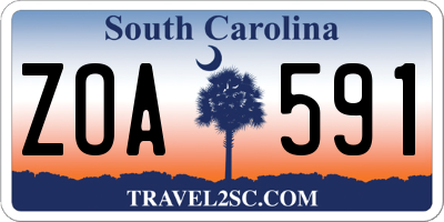SC license plate ZOA591