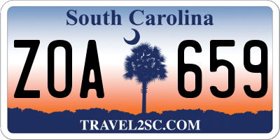 SC license plate ZOA659