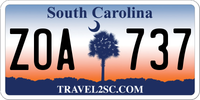 SC license plate ZOA737