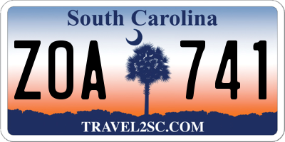 SC license plate ZOA741