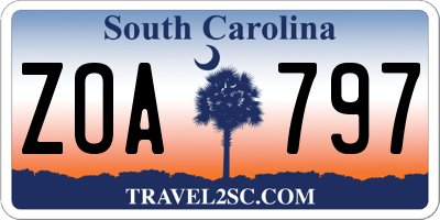 SC license plate ZOA797