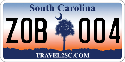 SC license plate ZOB004
