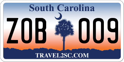 SC license plate ZOB009