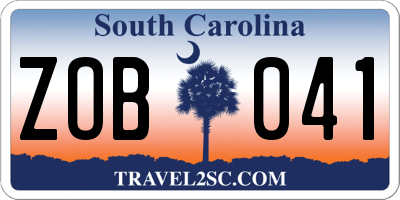 SC license plate ZOB041