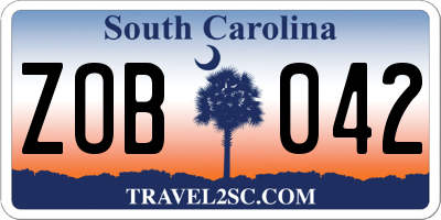 SC license plate ZOB042