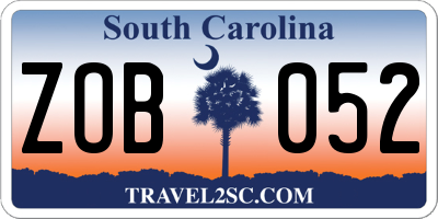 SC license plate ZOB052