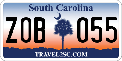 SC license plate ZOB055