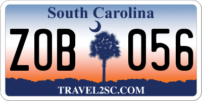 SC license plate ZOB056