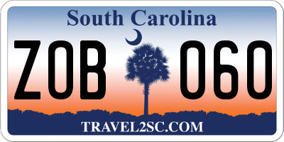 SC license plate ZOB060