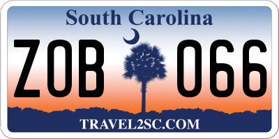 SC license plate ZOB066